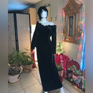 Watters and Watters Vintage Green Velvet Suit